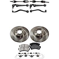10-Piece Kit Front, Driver and Passenger Side Axle Assembly, New, FWD, 2.5L 4Cyl Automatic, Transaxle,  Includes (2) Axle Assembly, (2) Brake Disc, (1) Brake Pad Set, and (4) Control Arm