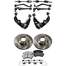 12-Piece Kit Front, Driver and Passenger Side Axle Assembly, New, FWD, 2.5L 4Cyl Automatic, Transaxle,  Includes (2) Axle Assembly, (2) Brake Disc, (1) Brake Pad Set, and (6) Control Arm