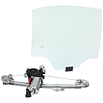 2-Piece Kit Rear, Passenger Side Door Glass Kit, Replaces NAGS No. DD09183 GTYN, Includes (1) Door Glass and (1) Window Regulator