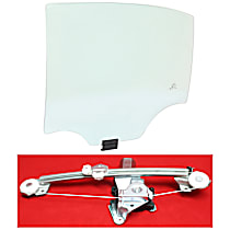 2-Piece Kit Rear, Driver Side Door Glass Kit, Replaces NAGS No. DD09184 GTYN, Includes (1) Door Glass and (1) Window Regulator