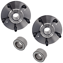 4-Piece Kit Front, Driver and Passenger Side Wheel Hubs with Wheel Bearings/(MDX/Pilot, Rear)