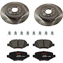 Rear Brake Disc and Pad Kit, Plain Surface, 5 Lugs, 329.95 mm, Ceramic, Premium Friction Series
