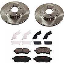 Front Brake Disc and Pad Kit, Plain Surface, 4 Lugs, 258.06 mm, Ceramic, Premium Friction Series