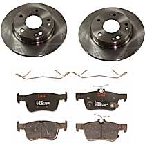 4-Piece Kit Rear Brake Disc and Pad Kit, Plain Surface, 5 Lugs, Ceramic, 2.0L 4Cyl, Premium Friction Series  Includes (2) Brake Disc and (1) Brake Pad Set