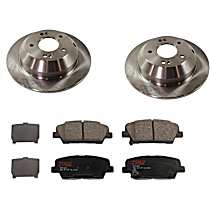 4-Piece Kit Rear Brake Disc and Pad Kit, Plain Surface, 5 Lugs, 302.01 mm, Ceramic, 3.5L 6Cyl, Premium Friction Series  Includes (2) Brake Disc and (1) Brake Pad Set