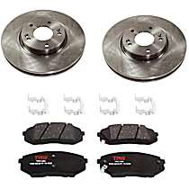 Front Brake Disc and Pad Kit, Plain Surface, 5 Lugs, 11.81 in., Ceramic, AWD, All Wheel Drive, Premium Friction Series