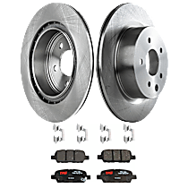 Rear Brake Disc and Pad Kit, Plain Surface, 5 Lugs, 307.59 mm, Ceramic, Premium Friction Series
