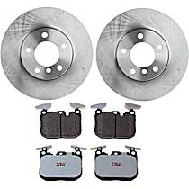 KIT-TRW101221-213 Front Brake Disc and Pad Kit, Plain Surface, 5 Lugs, Cast Iron Disc, Semi-Metallic Pad, Premium Friction Series