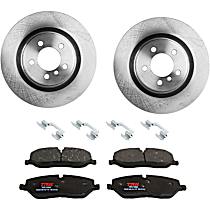 KIT-TRW101221-2385 Front Brake Disc and Pad Kit, Plain Surface, 5 Lugs, Cast Iron Disc, Semi-Metallic Pad, Premium Friction Series