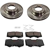 Front Brake Disc and Pad Kit, Plain Surface, 6 Lugs, 338.07 mm, Ceramic, Premium Friction Series