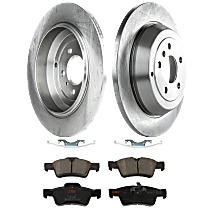 KIT-TRW101221-2859 Rear Brake Disc and Pad Kit Plain Surface, 5 Lugs, Cast Iron Disc, Semi-Metallic Pad, Premium Friction Series