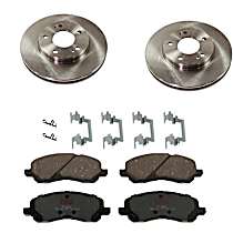 Front Brake Disc and Pad Kit, Plain Surface, 5 Lugs, 276.1 mm, Ceramic, Premium Friction Series