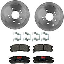 Rear Brake Disc and Pad Kit, Plain Surface, 5 Lugs, 261.11 mm, Ceramic, Premium Friction Series