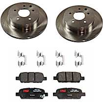 KIT-TRW101221-3145 Rear Brake Disc and Pad Kit Plain Surface, 5 Lugs, Cast Iron Disc, Ceramic Pad, Premium Friction Series