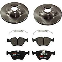 4-Piece Kit Front Brake Disc and Pad Kit, Plain Surface, 5 Lugs, 325.12 mm, Semi-metallic, 3.0L 6Cyl, Premium Friction Series  Includes (2) Brake Disc and (1) Brake Pad Set