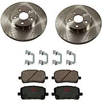 KIT-TRW101221-3300 Front Brake Disc and Pad Kit, Plain Surface, 5 Lugs, Cast Iron Disc, Ceramic Pad, Premium Friction Series