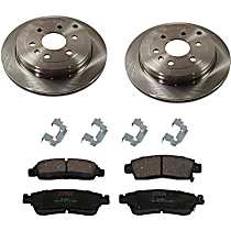 Rear Brake Disc and Pad Kit, Plain Surface, 6 Lugs, 330.96 mm, Semi-Metallic, Premium Friction Series