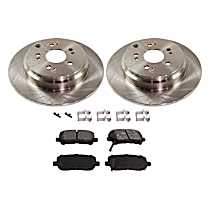 Rear Brake Disc and Pad Kit, Plain Surface, 5 Lugs, 334.01 mm, Ceramic, Premium Friction Series