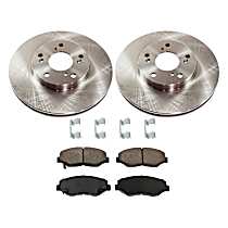 Front Brake Disc and Pad Kit, Plain Surface, 5 Lugs, Ceramic Pad, Premium Friction Series