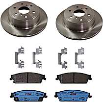 Rear Brake Disc and Pad Kit, Plain Surface, 6 Lugs, 344.93 mm, Ceramic, Premium Friction Series