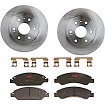 4-Piece Kit Front Brake Disc and Pad Kit, Plain Surface, 6 Lugs, 329.95 mm, Ceramic, 4.8L 8Cyl, Premium Friction Series  Includes (2) Brake Disc and (1) Brake Pad Set