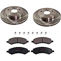 Front Brake Disc and Pad Kit, Plain Surface, 5 Lugs, 336.04 mm, Semi-Metallic, Premium Friction Series