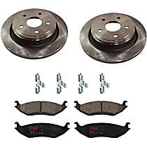 Rear Brake Disc and Pad Kit, Plain Surface, 5 Lugs, 352.04 mm, Semi-Metallic, Premium Friction Series