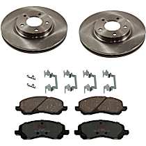 KIT-TRW101221-889 Front Brake Disc and Pad Kit, Plain Surface, 5 Lugs, Cast Iron Disc, Ceramic Pad, Premium Friction Series