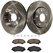 KIT-TRW101221-902 Front Brake Disc and Pad Kit, Plain Surface 5 Lugs 302.01 mm Semi-Metallic Premium Friction Series