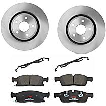 KIT-TRW101221-982 Front Brake Disc and Pad Kit, Plain Surface, 5 Lugs, Ceramic, 350mm Front Disc, Premium Friction Series