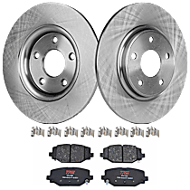 KIT-TRW101221-987 Rear Brake Disc and Pad Kit, Plain Surface, 5 Lugs, Ceramic Pad, Premium Friction Series