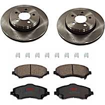 KIT-TRW101221-998 Front Brake Disc and Pad Kit, Plain Surface, 5 Lugs, Cast Iron Disc, Semi-Metallic Pad, Premium Friction Series