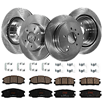 KIT-TRW101921-176 Front and Rear Brake Disc and Pad Kit, Plain Surface 5 Lugs - Front; 5 Lugs - Rear Front-295.91 mm/Rear-303.02 mm Ceramic Premium Friction Series