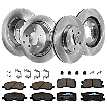 Front and Rear Brake Disc and Pad Kit, 302mm Rear Disc, 295mm Front Disc, Code BRF, BRG, BR1, BRG, With 320mm Rear Rotor, Premium Friction Series