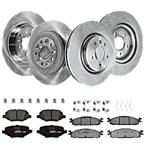 8-Piece Kit Front and Rear Brake Disc and Pad Kit, Plain Surface, 5 Lugs - Front; 5 Lugs - Rear, Front - 325.12 mm and Rear - 329.95 mm, Ceramic, 3.5L 6Cyl, Premium Friction Series  Includes (4) Brake Disc and (2) Brake Pad Set