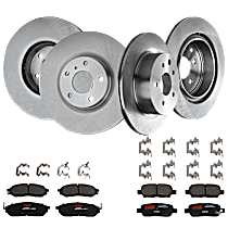 KIT-TRW101921-623 Front and Rear Brake Disc and Pad Kit, Plain Surface 5 Lugs - Front; 5 Lugs - Rear Front-320.04 mm/Rear-307.59 mm Ceramic Premium Friction Series