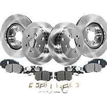 Ft & Rr Brake Disc Rotors Ceramic Pads for Honda CRV Front Wheel Drive 8pc 12-16