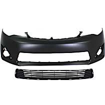 Bumper Cover Kit - Front, Primed, Except SE Model, CAPA Certified, Includes Bumper Grille, Set Of 2