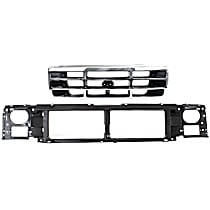 Grille Assembly - Painted Gray Shell and Insert, with Header Panel