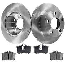 AutoShack BRKPKG004130 Pair of 2 Front Driver and Passenger Side Drilled and Slotted Disc Brake Kit Rotors and Ceramic Pads Replacement for 2005-2015 2016 2017 2018 Volkswagen Jetta 2006-2010 Passat