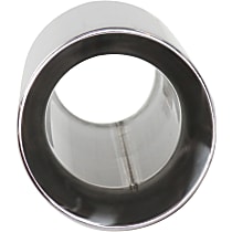 Polished Stainless Steel, Angled Cut, Single Exhaust Tip, Round Shape, 2.25 in. Inlet