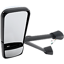Driver Side Mirror, Power, Manual Folding, Heated, Chrome, Without Auto-Dimming, Without Blind Spot Feature, Without Signal Light, Without Memory