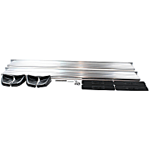 291141 Running Boards, Brite Anodized, Aluminum, 90 in. Length, Overall Length Includes End Caps, Trailrunner Diamond Multi-Fit Series