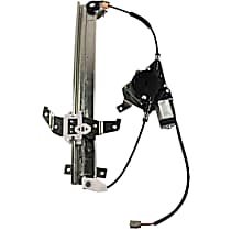 Front, Passenger Side Window Regulator, Power, With Cable Pulley at Top of Rail