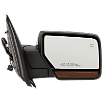Passenger Side Mirror, Non-Towing, Power, Power Folding, Heated, Chrome, In-housing Signal Light, With memory, With Puddle Light, Without Auto-Dimming, Without Blind Spot Feature
