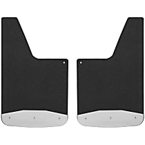 Universal Front or Rear Mud Flaps, 12 in. x 20 in., 3/8 in. Thick, Rubber, Textured Black, Set Of 2
