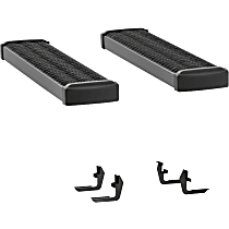 415036-401720 7 in. Grip Step Series Running Boards - Powdercoated Textured Black, Set of 2