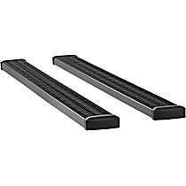 415088-401633 7 in. Grip Step Series Running Boards, Powdercoated Textured Black Non-Powered Aluminum Set of 2