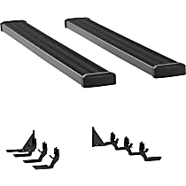 415125-401338 Running Boards, Powdercoated Textured Black, Aluminum, Wheel to Wheel, Fits 98.3 in. Bed, Crew Cab Pickup, 7 in. Grip Step Series