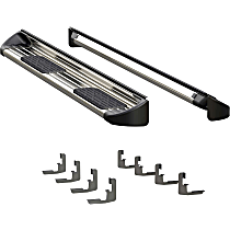 Running Boards, Crew Cab Pickup, Powdercoated Silver, Non-Powered, Stainless Steel, Set of 2, Side Entry 7 in. Series - 